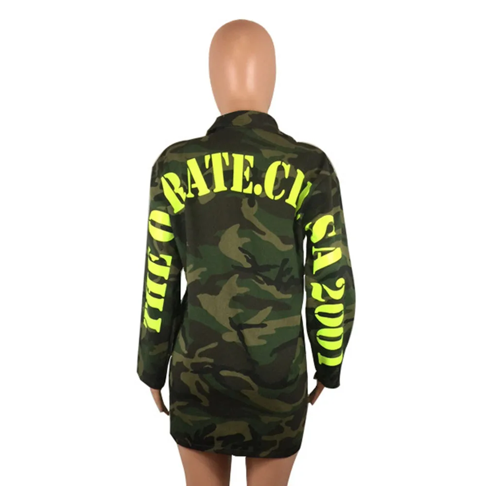 2019 Осенняя камуфляжная осенняя куртка женская модная уличная армейская Военная