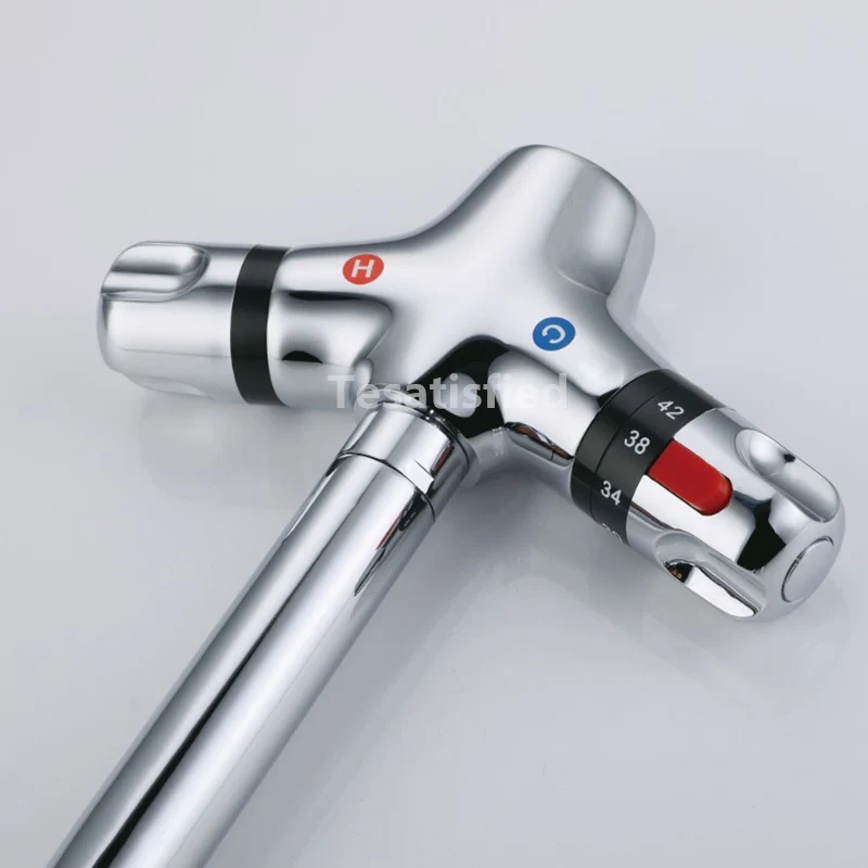 Высококачественный латунный хромированный кухонный термостатический кран