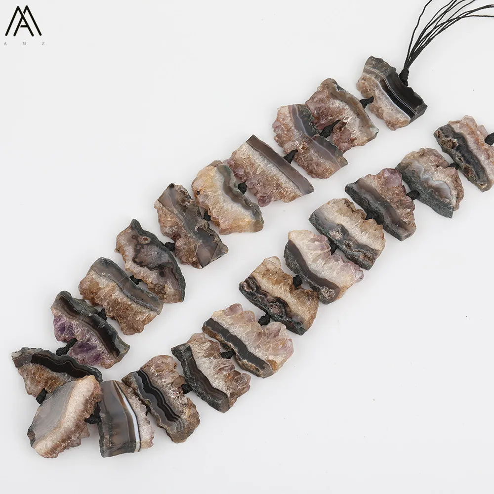 

Freeform Slab Natural Black Purple Quartz Jewelry Charms Beads,Slice Druzy Crystal Loose Beads Pendants Strands EF-CT-318AMFE