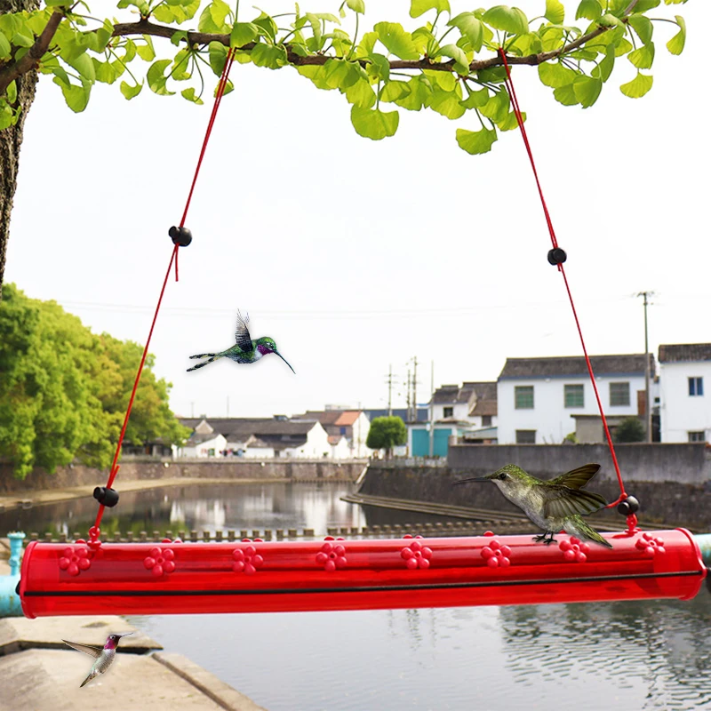 

Hummingbird Feeder with Holes Visible Pipe Tube Bird Feeder Hanging Birds Feeding Device for Home Tree Garden 40/50/60cm E7