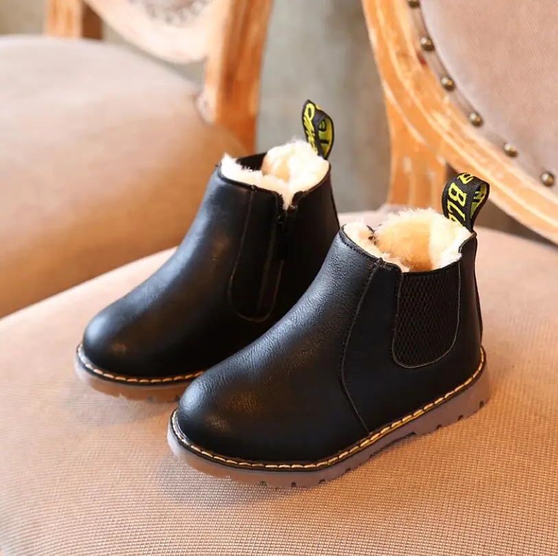 Осенняя детская обувь Повседневные детские хлопковые ботинки Нескользящие
