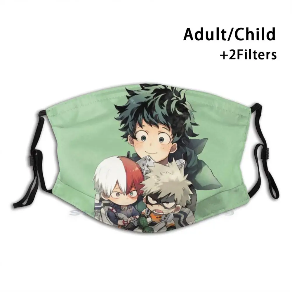 

Boku, герои Академии Deku, спасение Тодороки и бакуго! Печати многоразовый Pm2.5 фильтр DIY маска для лица для Tododeku Deku мой герой