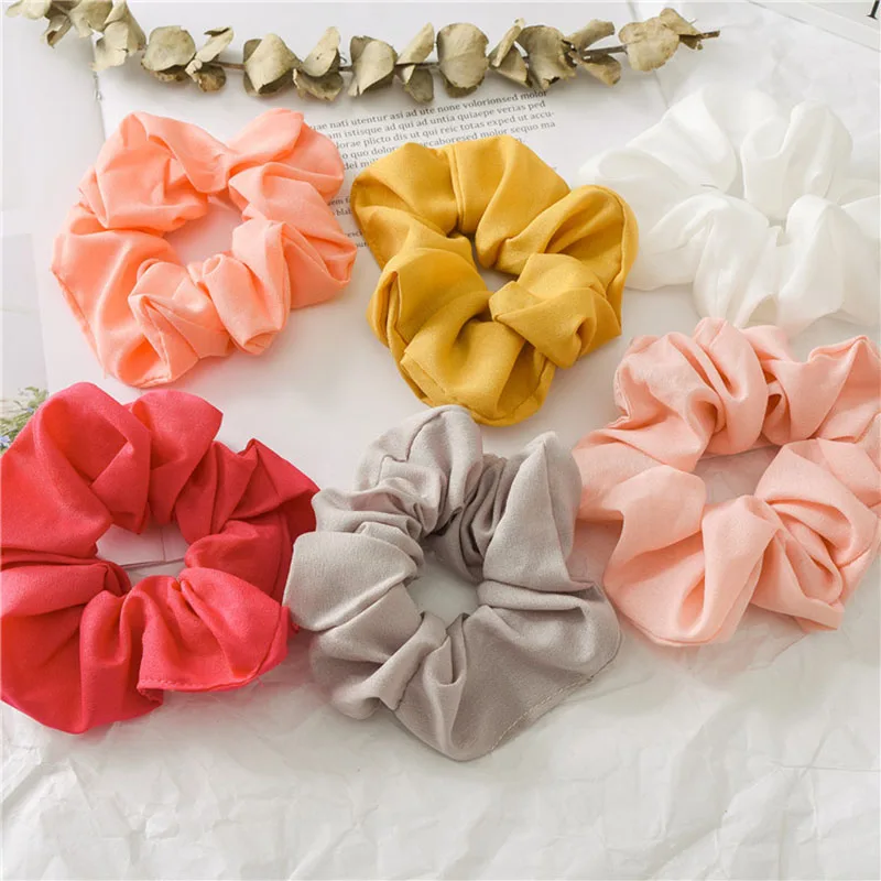 Шифоновые Однотонные резинки для волос карамельных цветов эластичная резинка