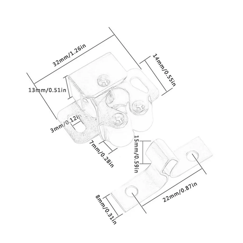 

2Set New Hardware Fittings Furniture Cabinet Catches Door Stopper Damper Buffer Magnet Closer