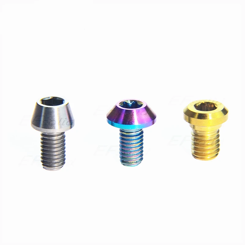 

Ti Bolt M5 x9 Titanium Bolts Cone Head Hexagon Socket Before dialing dial wire Pressure screwTi screws Ti fasteners pack of 6