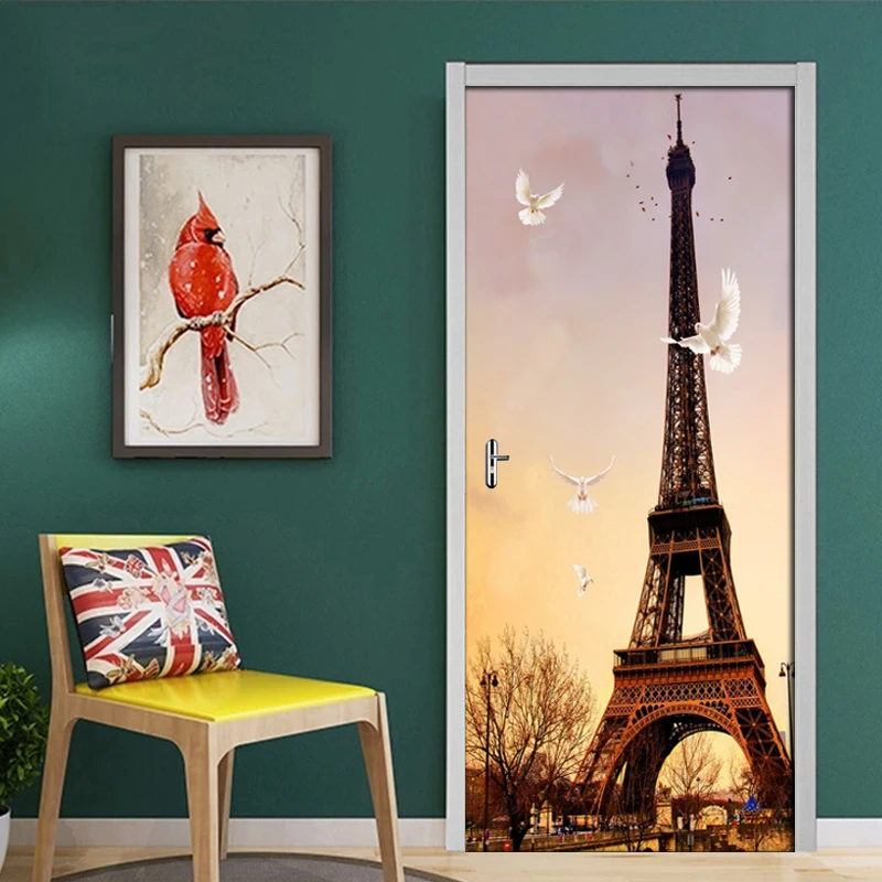 Наклейка на дверь сделай сам ПВХ водонепроницаемые самоклеящиеся обои с