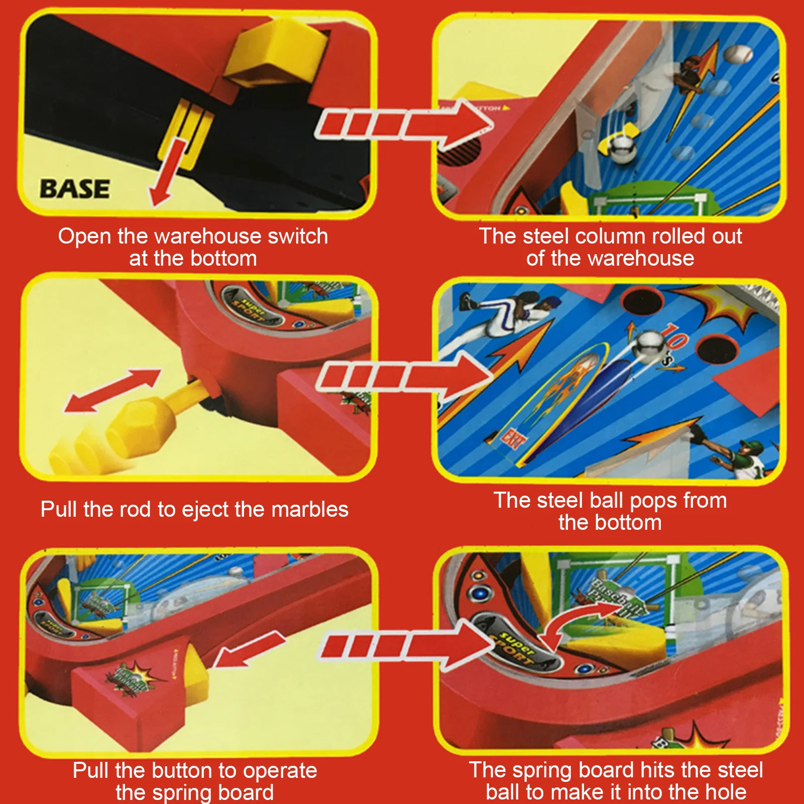 

Настольные мини-бейсбольные пинболы, детские развивающие игрушки, настольные бейсбольные пинболы, ПЭТ-игры, пинболы для родителей, расслаб...