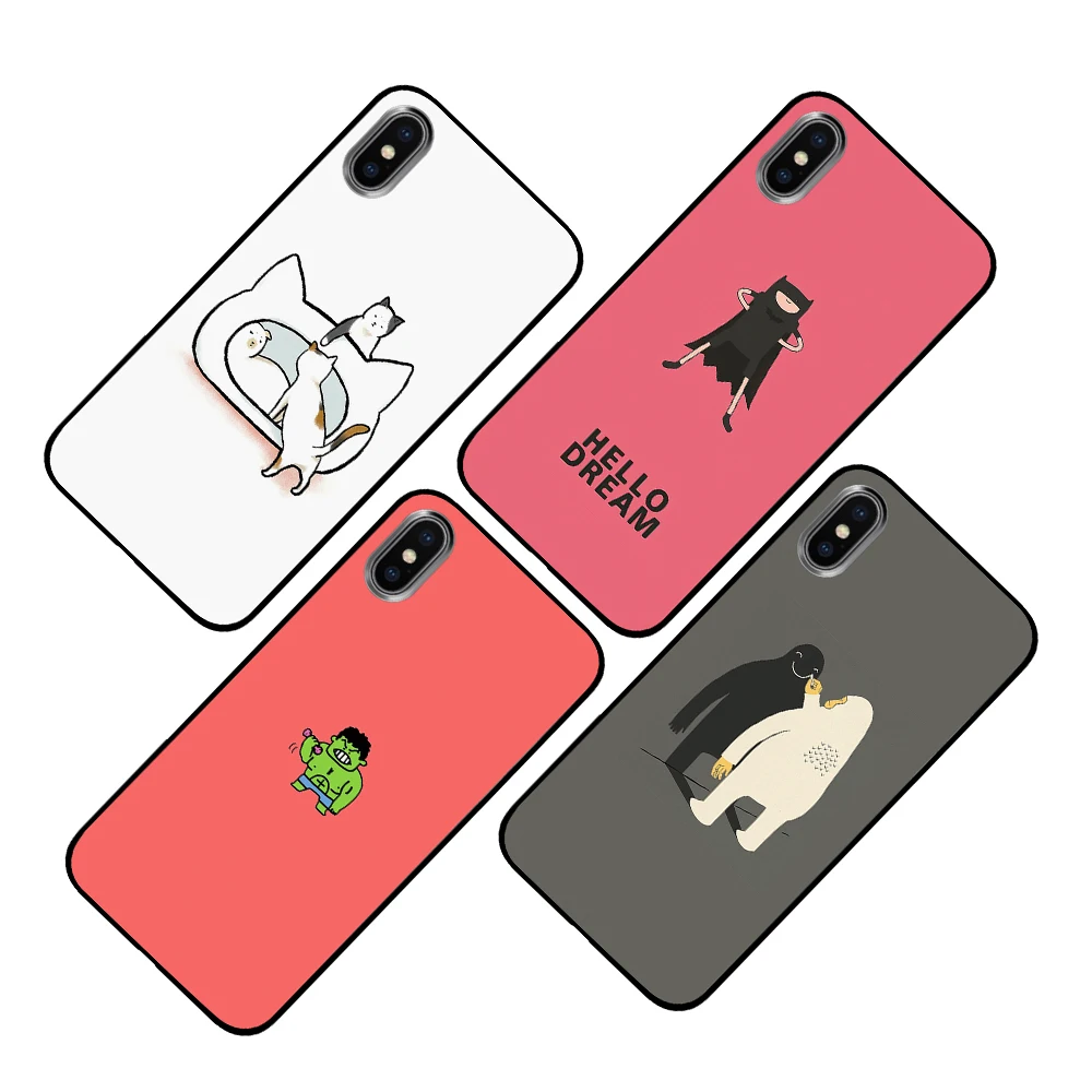 Арбуз черный чехол ТПУ для iPhone 5 5S 6 6s 7 8 Plus X XS XR 11 Pro Max|Чехлы-накладки| |