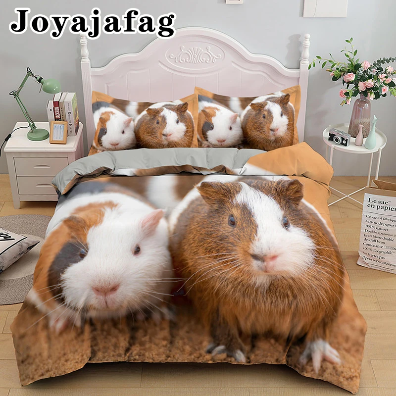 

3D Animal Bedding Set Guinea Pig Duvet Cover Single Queen King Quilt Covers With Pillowcase Bedclothes 2/3pcs