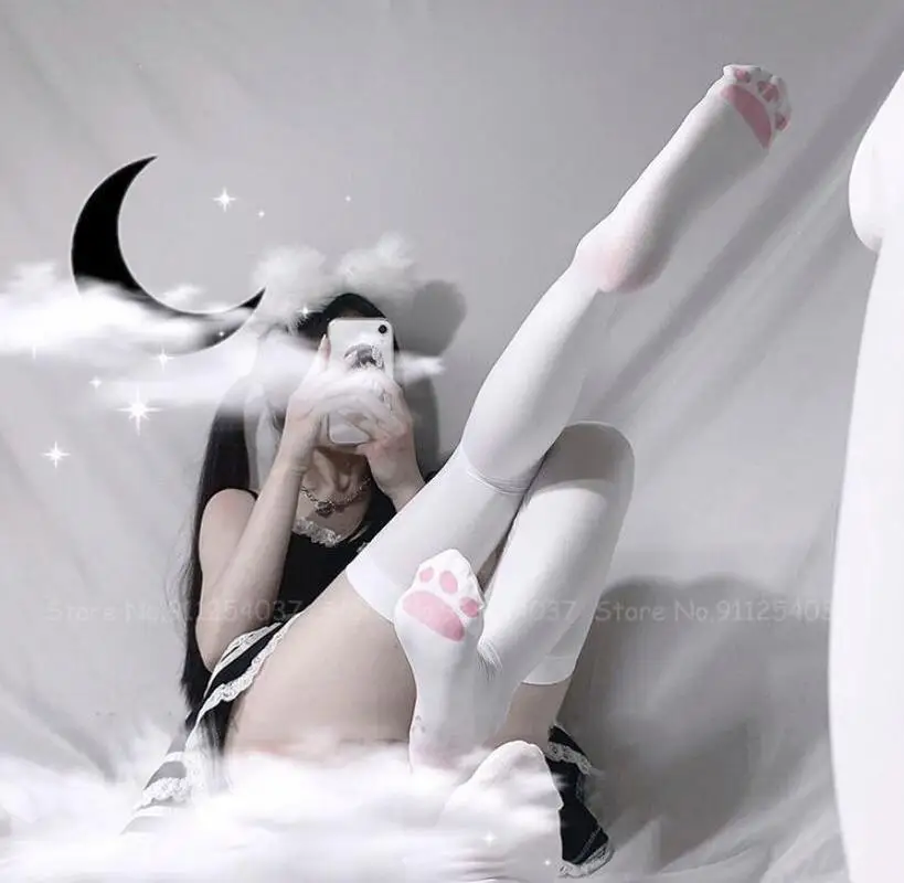 

Women Nightclub Mini Dress Sexy Lingerie Kawaii Fashion Party Sleeveless Cosplay Costumes Maid Uniform Lady Home Sleepwear Socks