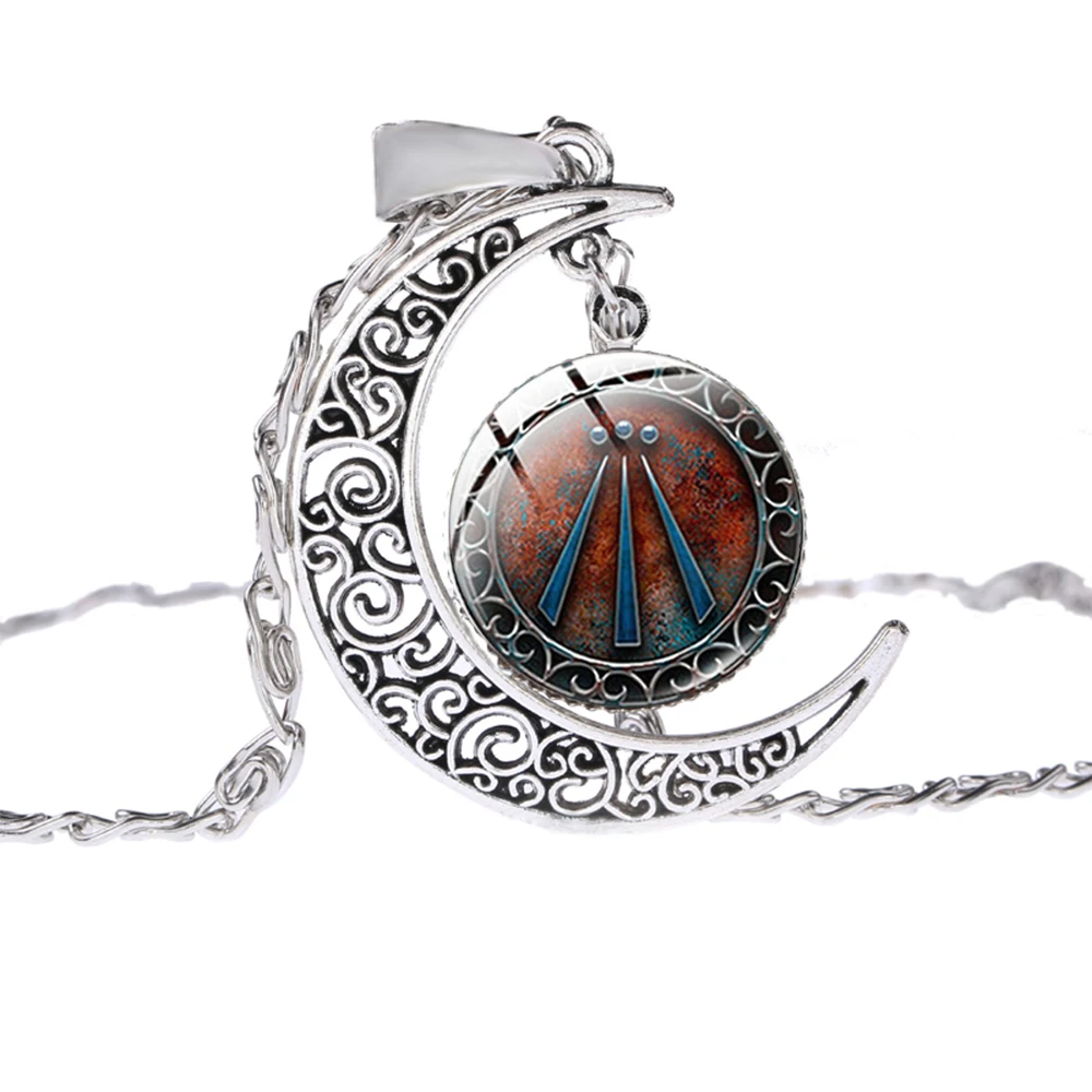 Азиатских древний друид символ луны Кулон Цепочки и ожерелья с логотипом в стиле