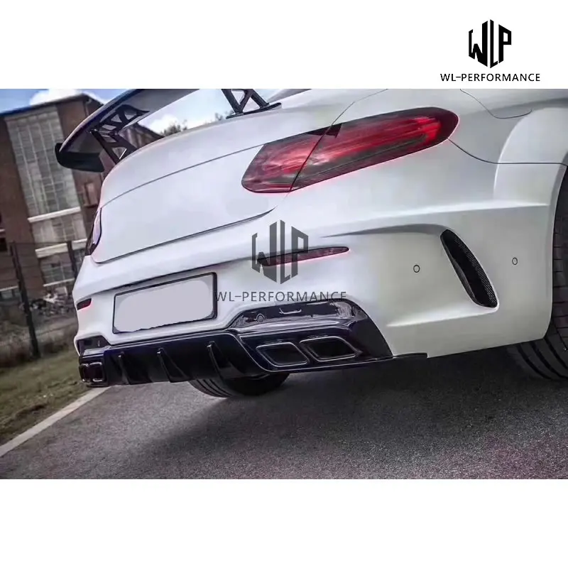 W205 C63 широкий автомобильный комплект кузова из углеродного волокна PP передний бампер задний бампер крыло боковые юбки для Benz W205 C63 AMG 14-18