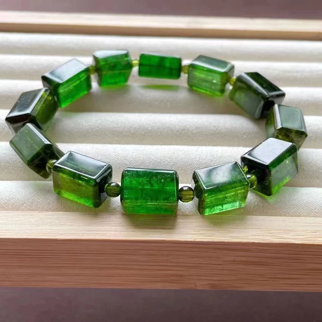 

Женский и мужской браслет 10*9*14 мм, прозрачные круглые бусины карамельного цвета, зеленый турмалин, ювелирные изделия с кристаллами AAAAAAA