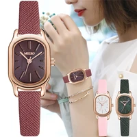 2021 womens fashion casual ultra thin watches simple oval women dress leather belt quartz watch relogio feminino