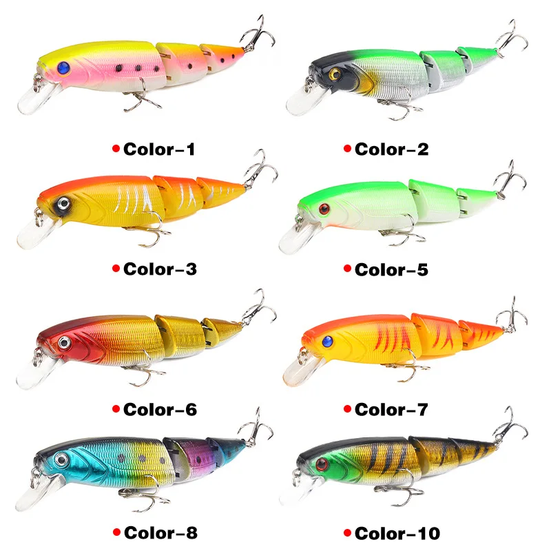 

1 Pcs Minnow Fishing Lure 115mm 15g Multi Jointed Sections Crankbait Artificial Hard Bait Bass Trolling Pike Carp Fishing Tools
