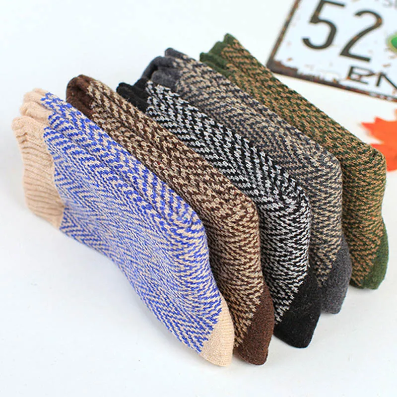 Мужские толстые носки зимние теплые 5 пар для мужчин Осень-зима повседневные в