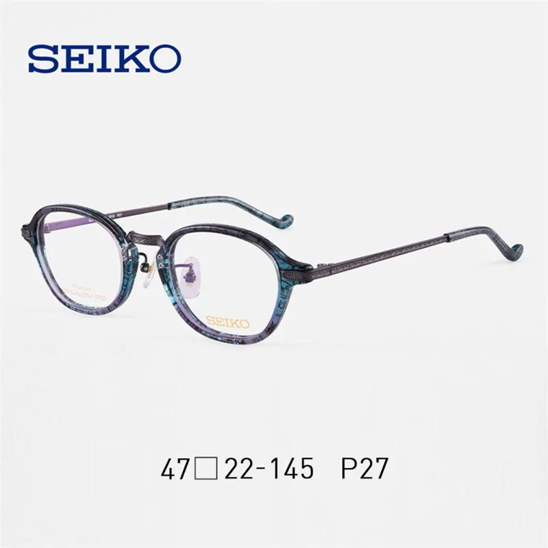 P27 SEIKO титановые очки оправа для очков женские дизайнерские оптические прозрачные линзы оправа маленькие женские очки по рецепту HC3019 - Цвет оправы: P27