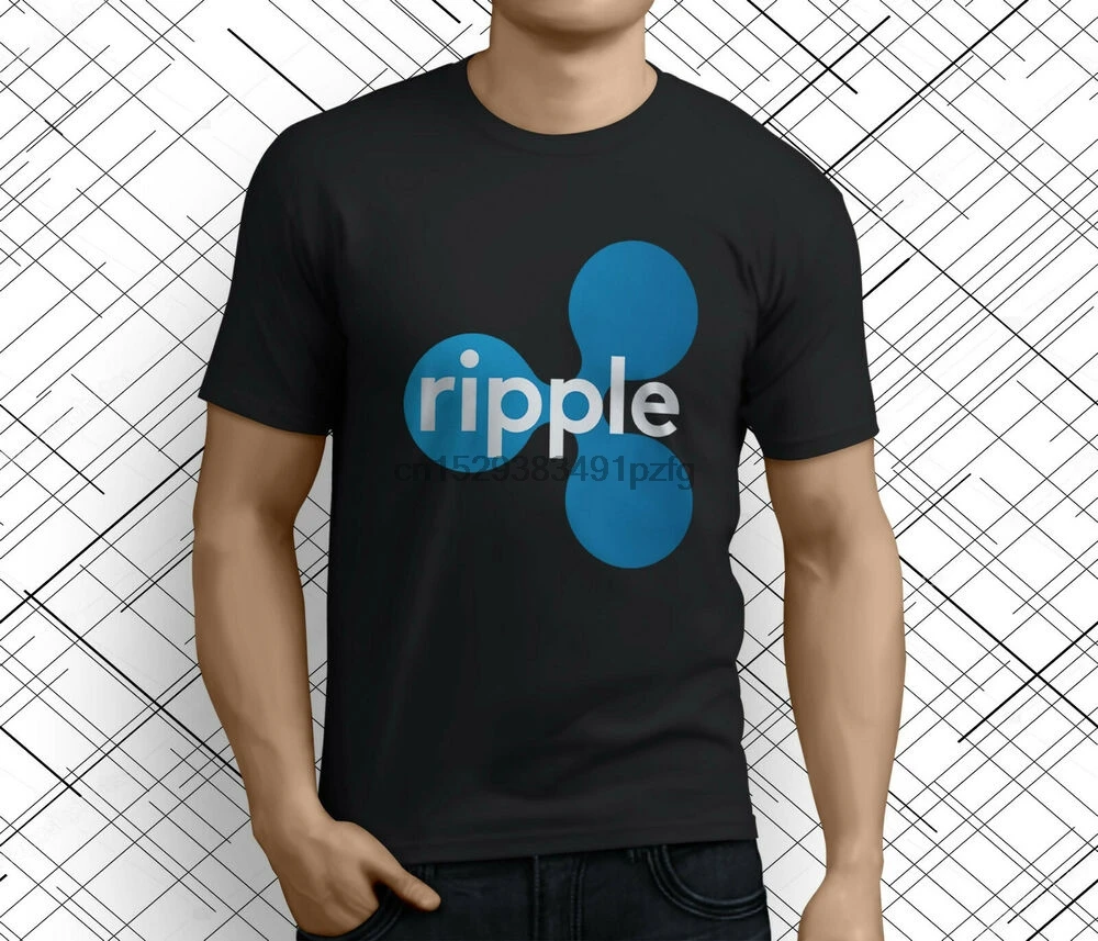 Новая популярная криптовалютная Мужская черная футболка Ripple Xrp размер S-3XL |