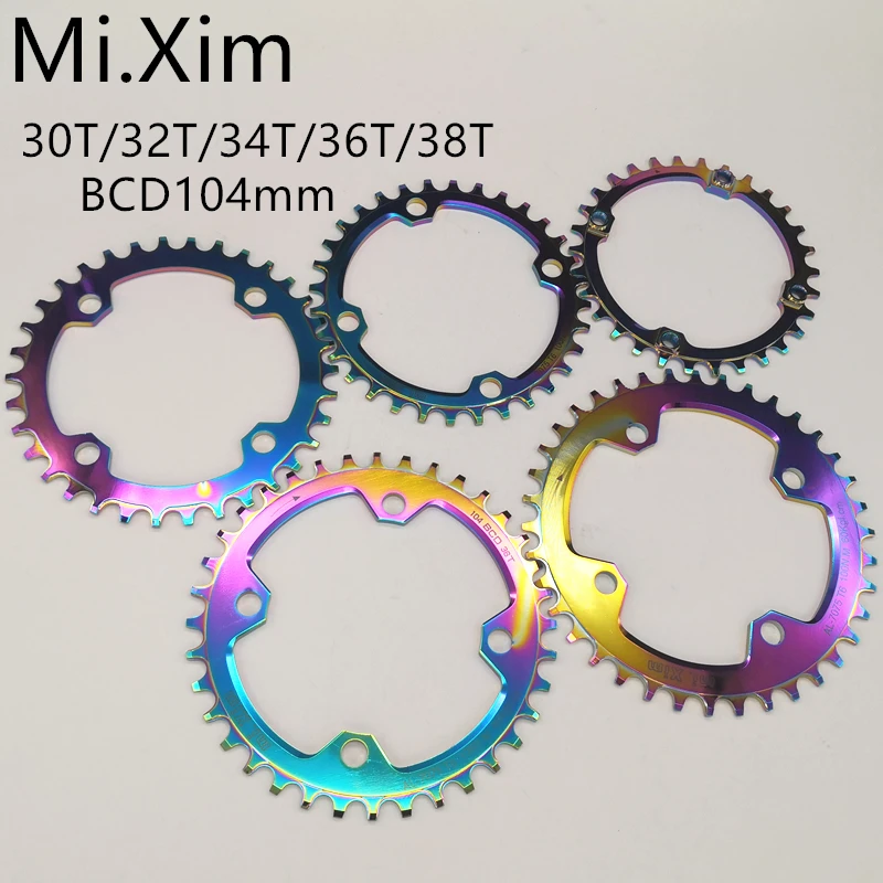 

2020 New 104BCD Round Shape Narrow Wide 30T/32T/34T/36T/38T MTB Chainring Bicycle Chainwheel Bike Circle Crankset Single Plate