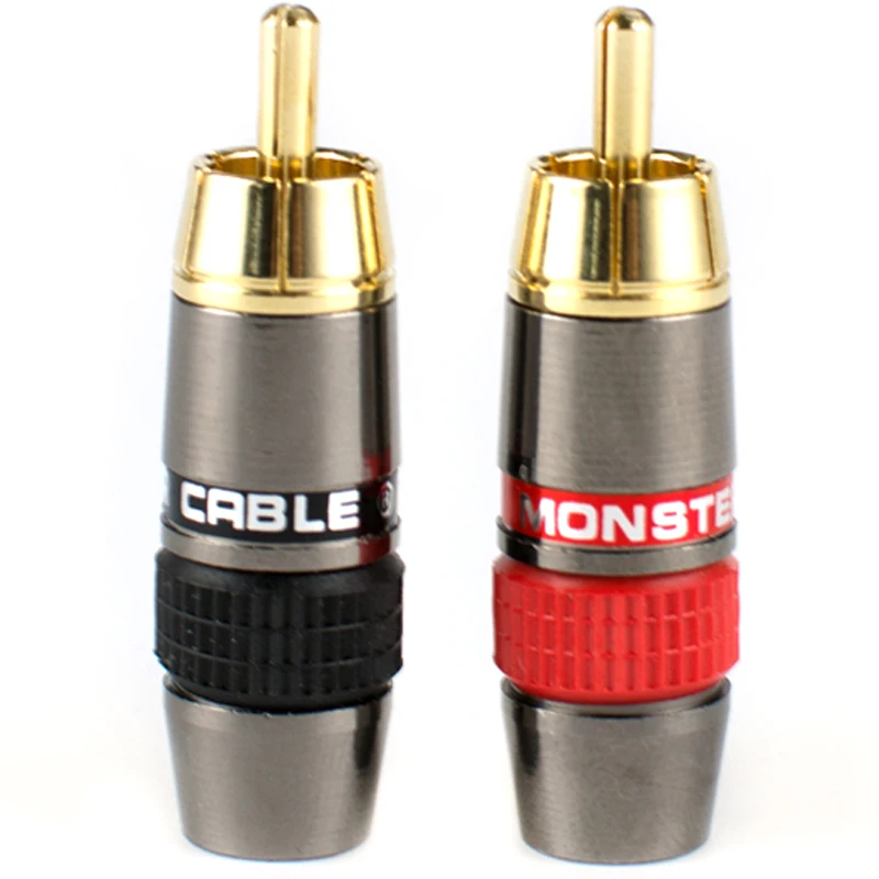 

4Pcs HiFi All Copper Gold Plated Rca Plug HiFi Audio Connector Audiophile Av Cable Professional Accessories