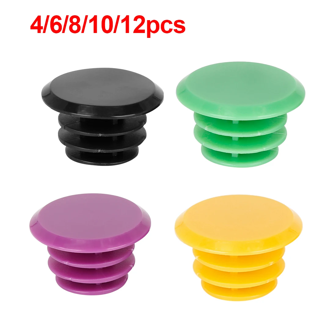 

X Autohaux 4/6/8/10/12pcs Cycling Bike Handlebar Bar Plastic End Plugs Cap Covers Locking Grip