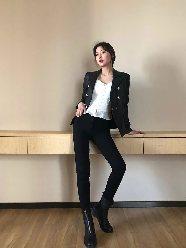 Женская куртка из натуральной кожи винтажное пальто овчины в Корейском стиле