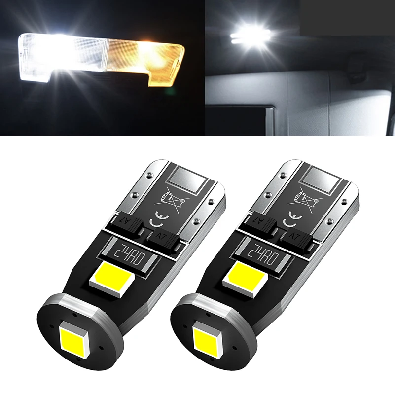 2 шт. автомобильные светодиодные лампы W5W T10 2835 SMD для Skoda Fabia Octavia A7 A5 Felicia Rapid Superb Yeti