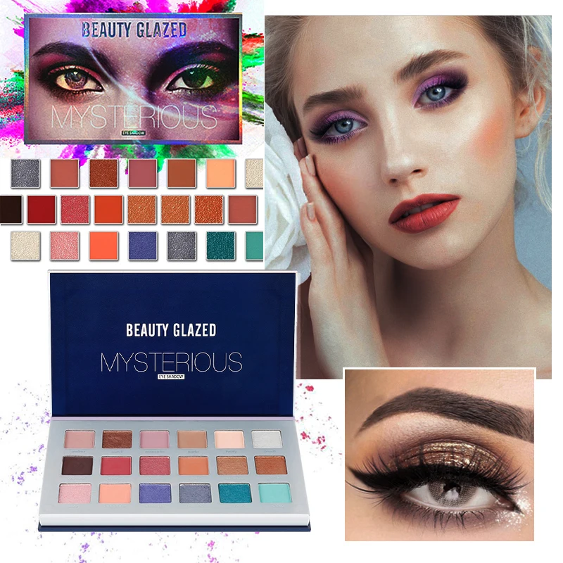 Beauty Glazed 18 оттенков блестящие тени для век Палитра матовые мерцающие пигментов