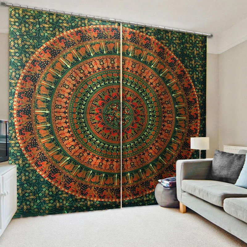 Мандала датура буддизм этнические оконные занавески для спальни богемные