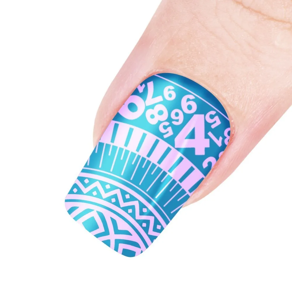 

Beauty BigBang 1Pcs 5.6*5.6cm Round Stamping Plate Mathematics Number Patchwork Pattern Stamping Plates For Nail Polish
