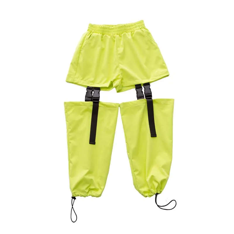 green pants Летние костюмы для джазовых танцев; детская одежда с длинными рукавами и штаны; уличная одежда в стиле хип-хоп; современный танцевальный костюм для девочек; одежда для рейва - Цвет: green pants