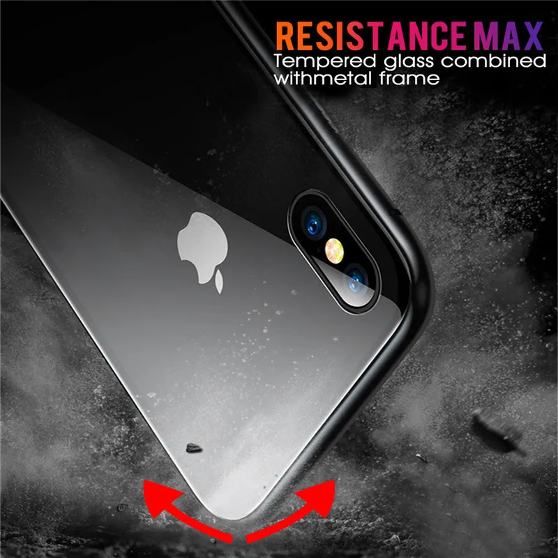 Магнитный чехол для iPhone 11 X Xr Xs Max 6 6s 7 8 Plus, противоударный чехол для iPhone 11 Pro Max, задняя крышка из закаленного стекла