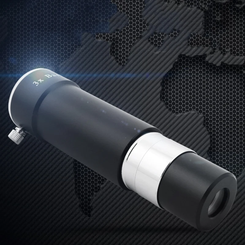 

Metal 1.25 Inch 3X Barlow Lens Focal Extender Eyepiece for Astronomical Telescopes