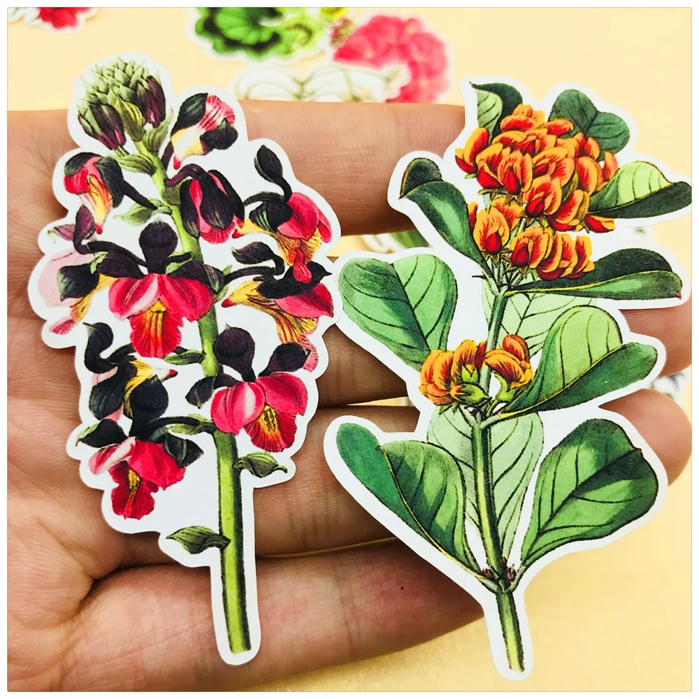 21Pcs/Set Retro Vintage Orchid Flower Sticker DIY Craft Scrapbooking Album Junk Journal Happy Planner Decorative Stickers | Канцтовары