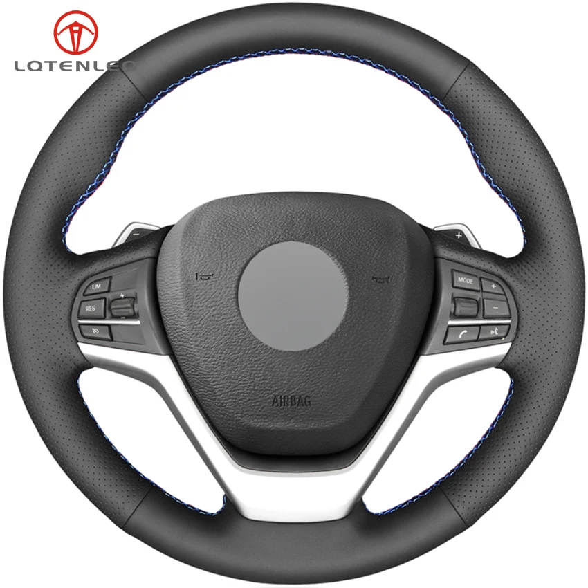 Задняя панель LQTENLEO из натуральной черной кожи для BMW X5 F15 2014 2018 M F85 X6 F16 F86 2015