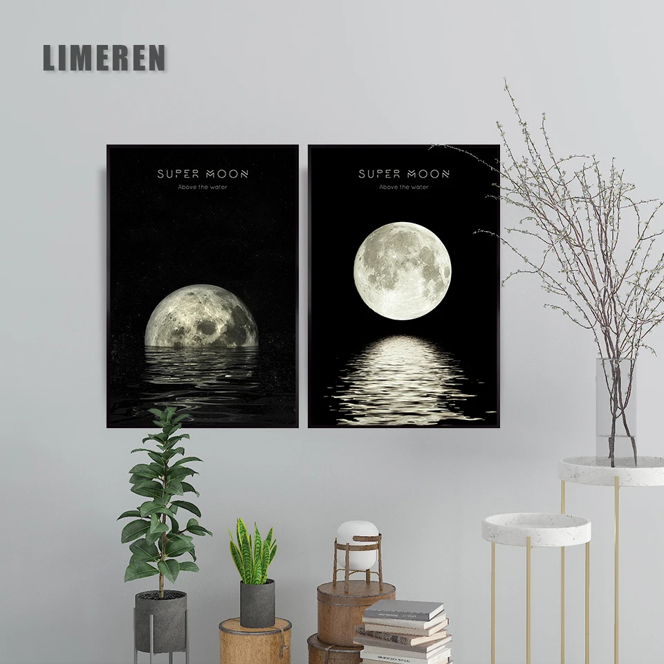 Фазы Луны настенное искусство настенный плакат картины на холсте для гостиной