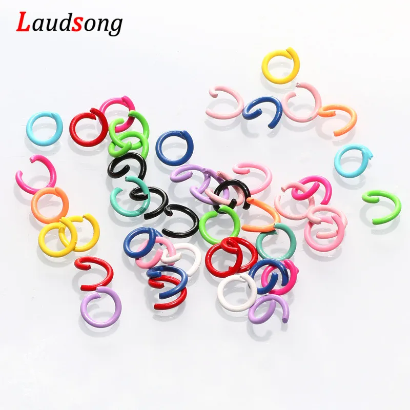 

100pcs/lot 1.2x8mm Colorful Metal Open Single Loops Jump Rings Split Ring For Jewelry Making Findings DIY Accessories Supplies