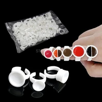 disposable 100pcs tattoo ink rings cups sml permanent makeup pigment holder eyebrow eyelash extension glue divider container