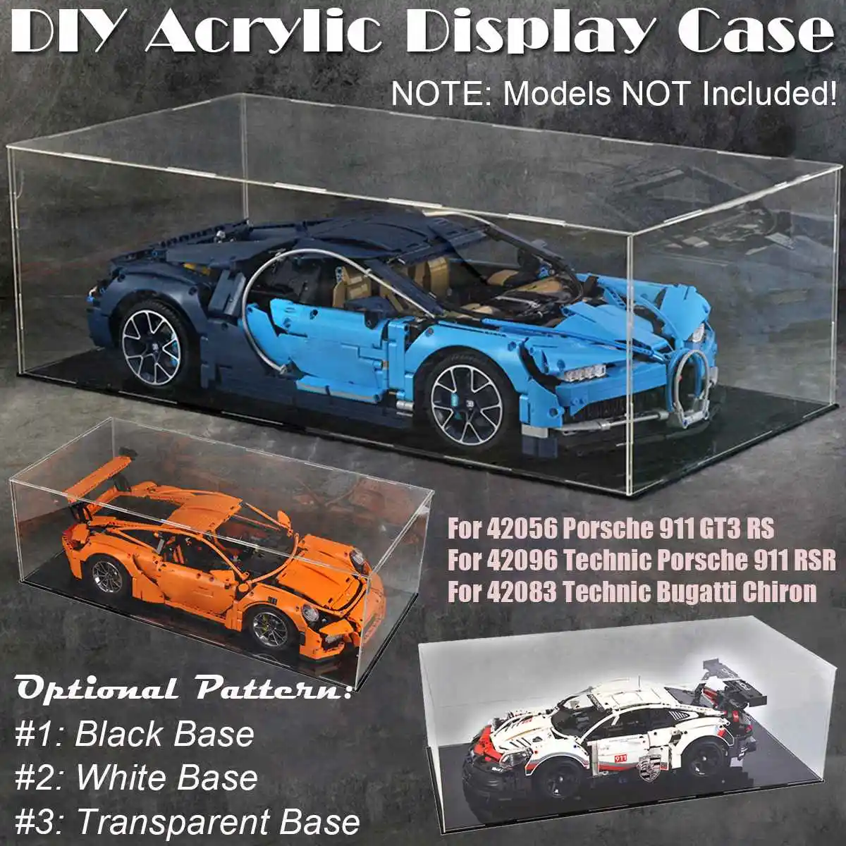

60x30x20cm Dustproof Clear Acrylic Figure Model DIY Display Case Storage Box For LEGO 911 GT3 RS 42056 42096 42083 Bricks Toy