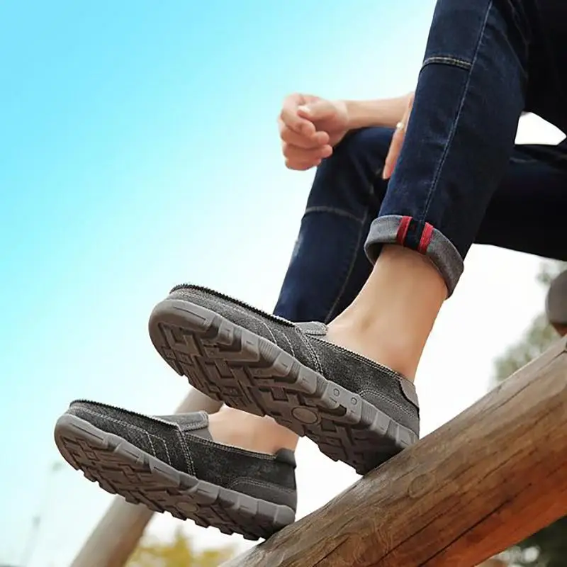 

Casual Men Canvas Shoes New Summer Breathable Flats Men Loafers Big Size 39-48 Slip On Male Fashion Jeans Canvas Lazy Shoes
