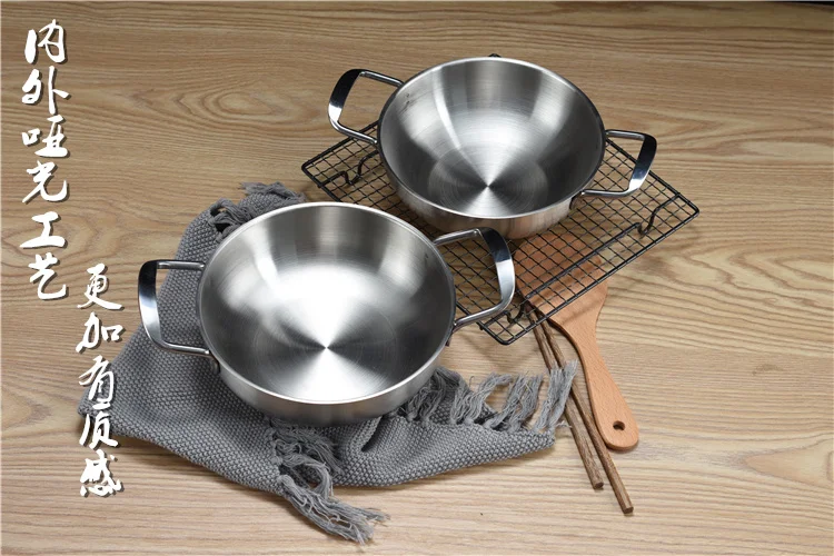 18 см/20 см/22 см нержавеющая сталь Hotpot плоское дно кастрюля для приготовления пищи горшок для Раков морепродуктов кухонный кастрюля для индукционной плиты