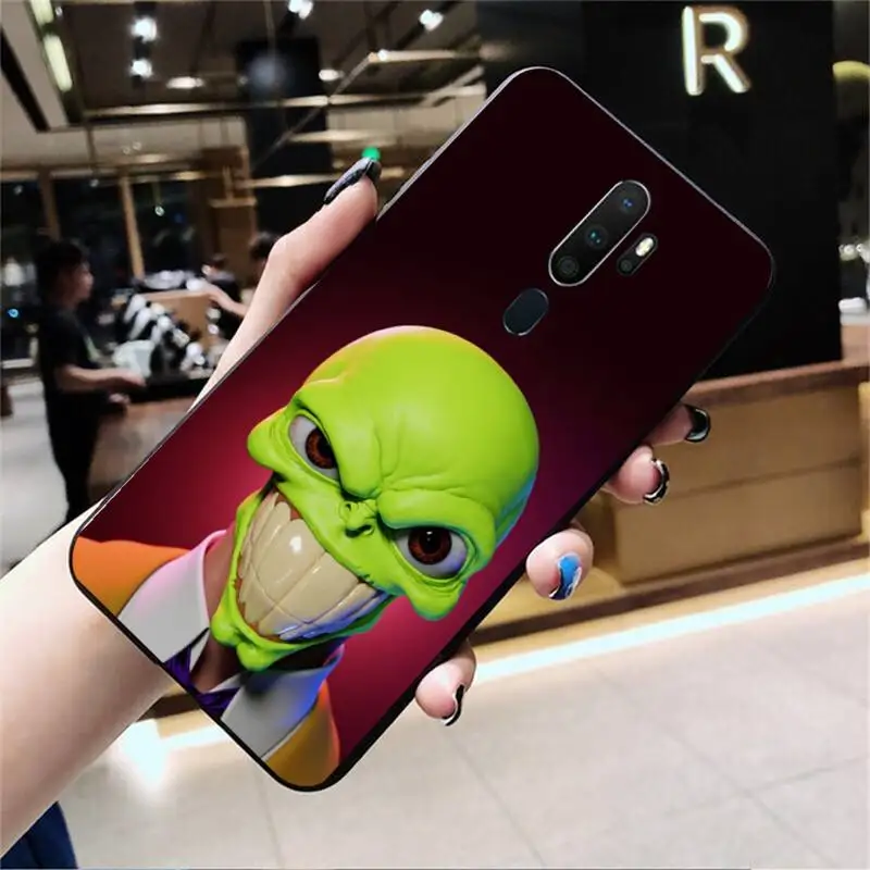 

ZFGHSHYQ Black Soft Silicone The Mask Phone Case For Oppo Reno2 Z 2Z Realme5 6 Pro R9S 11 Plus 15 17 Pro