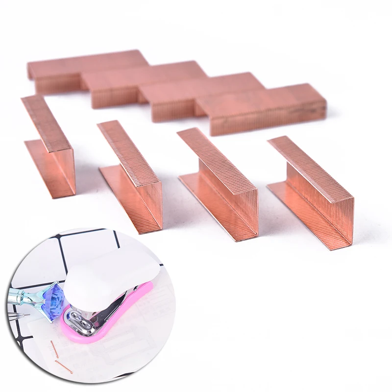 

1000pcs/lot Size 12# Staples Box 24/6 Metal Stapler For Staplers Office Home School Stationary Supply Rose Gold Color