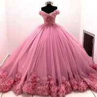 puffy pink quinceanera dresses princess cinderella long ball gown sweet 15 year girls prom evening skirt vestidos de fiesta