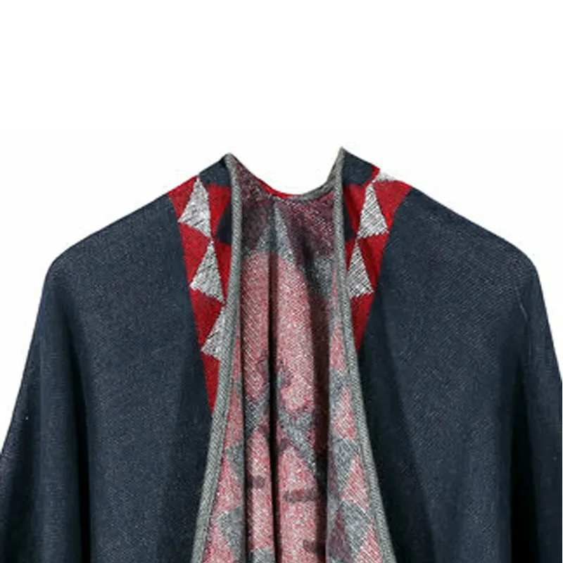 Женский кардиган накидка богемные кисточки вязаный кашемировый пончо шаль