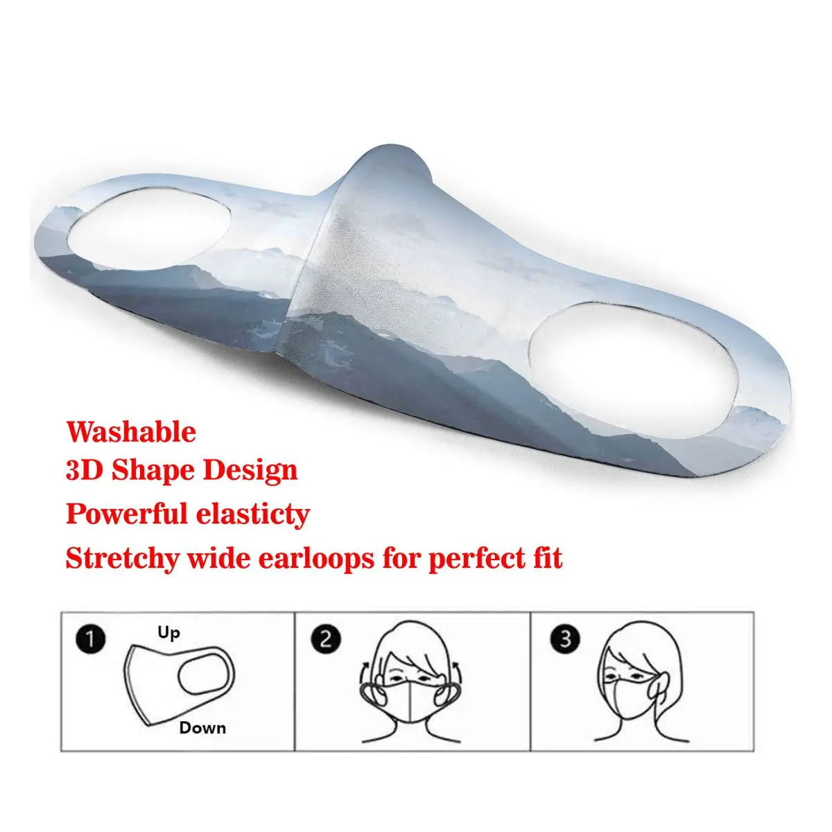 

Dust Mask Mountain Climbing Ice Foggy Scenic Mouth Face Cover Respirator for Adult Kid Washable Reusable Anti Pollution