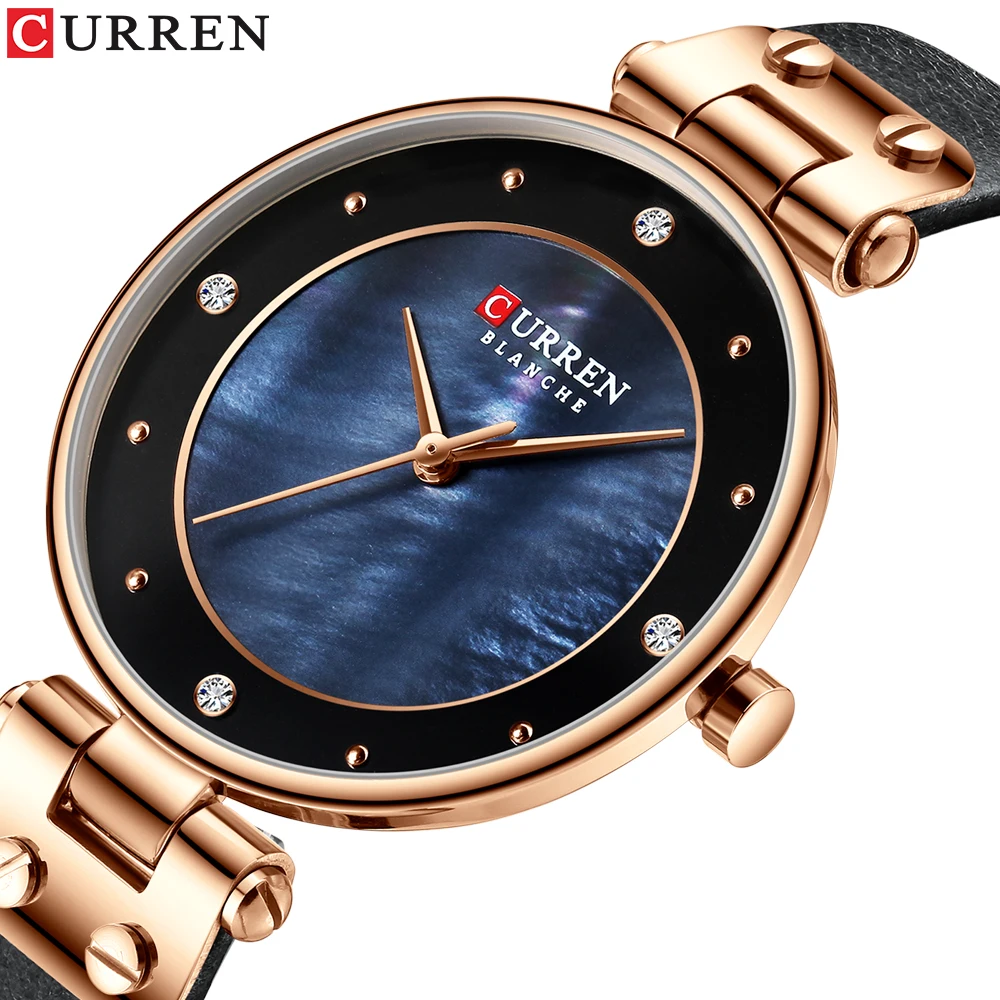 Relogio Feminino CURREN часы женские роскошные Брендовые женские кварцевые наручные часы кожаные водонепроницаемые часы Reloj Mujer Часы для девочек