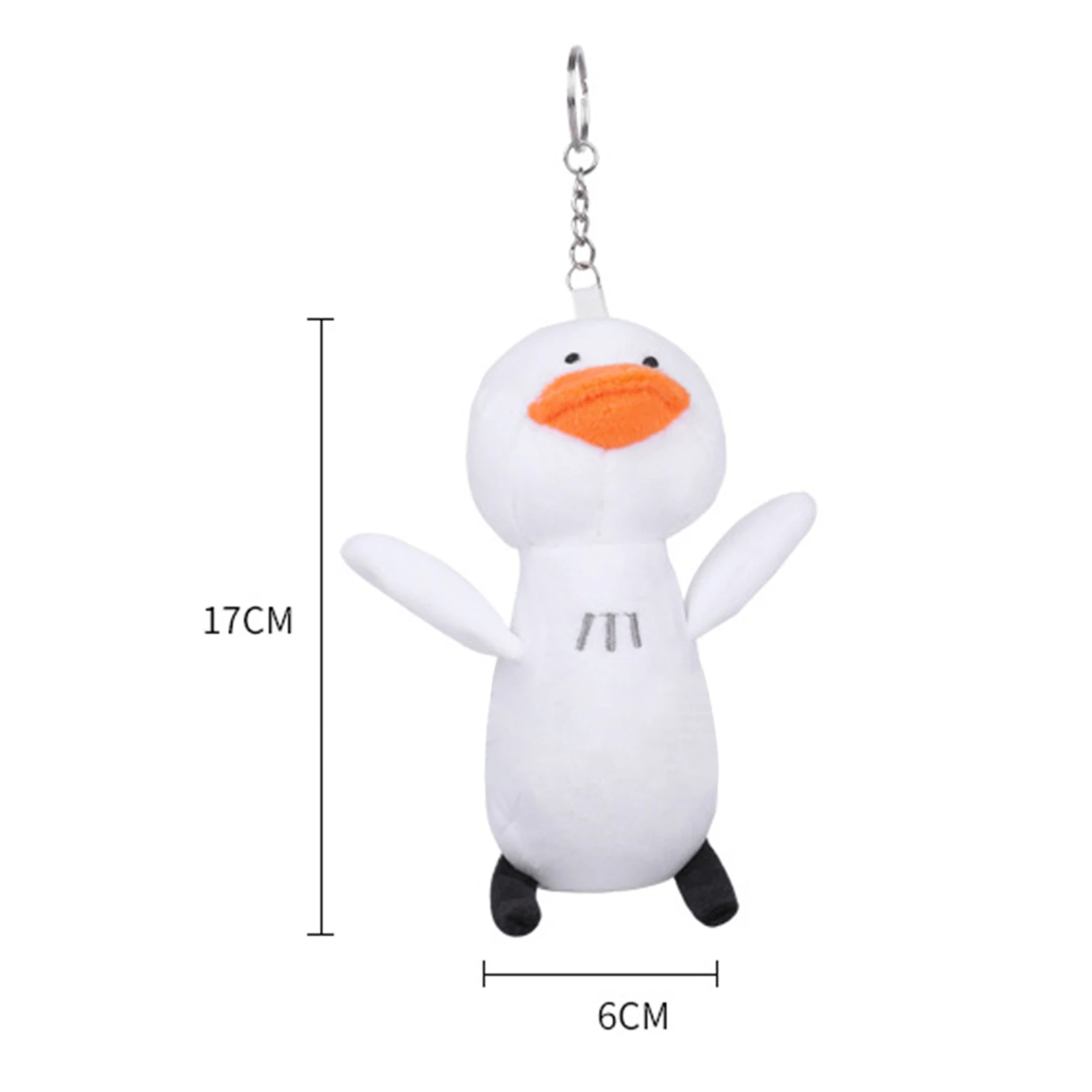 

Cute Soft Little White Duck Plush Hanging Doll with Keychain Bag Pendant Gift Kids Educational Toys for Children Gifts