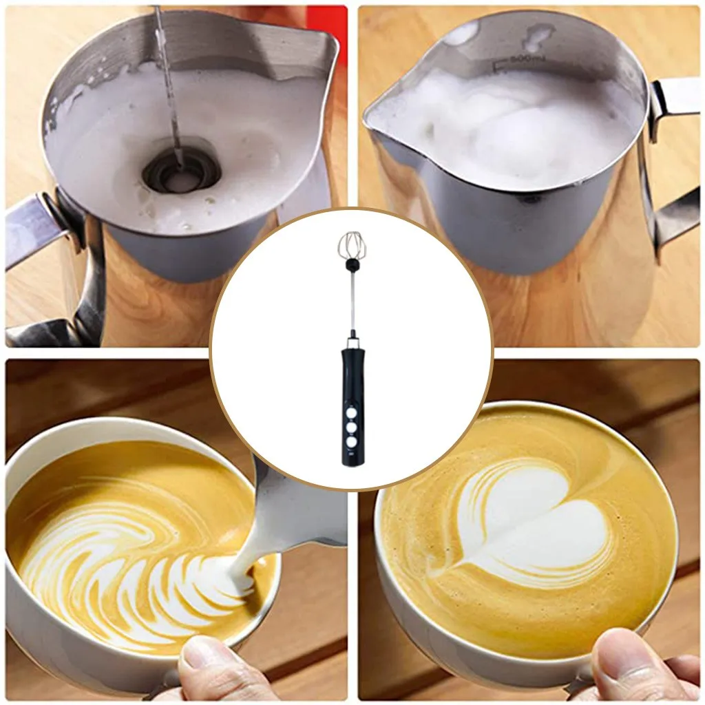 

Usb Electric Milk Frother Cappuccino Coffee Foamer 3 Whisk Handheld Egg Beater Hot Chocolate Latte Drink Mixer Blender#dg4