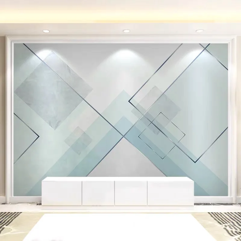 Bacal papel de pared Custom wallpaper fashion 3d photo mural stereo geometric abstract Blue Square background | Обустройство дома
